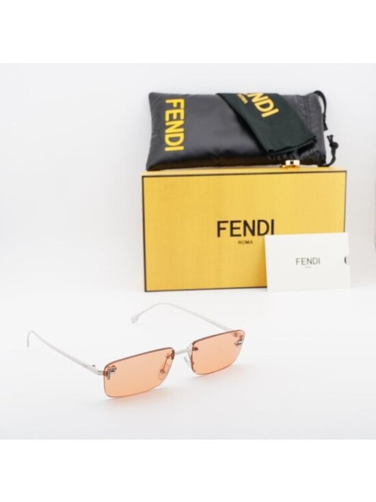 Fendi FE4172US 16J Rectangle Sunglasses - Silver/Red main image 7
